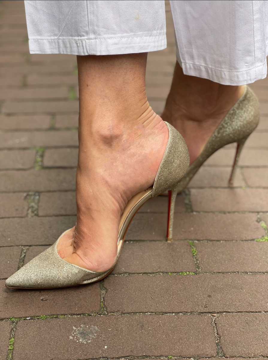Christian louboutin glitter heels online