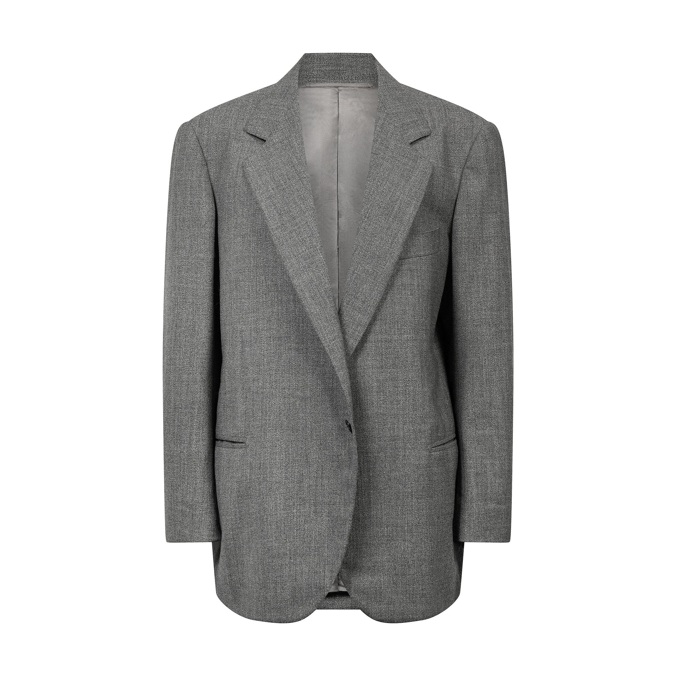 Mid grey wool 80's suit.