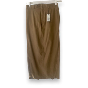 Tabacco brown long pencil skirt.