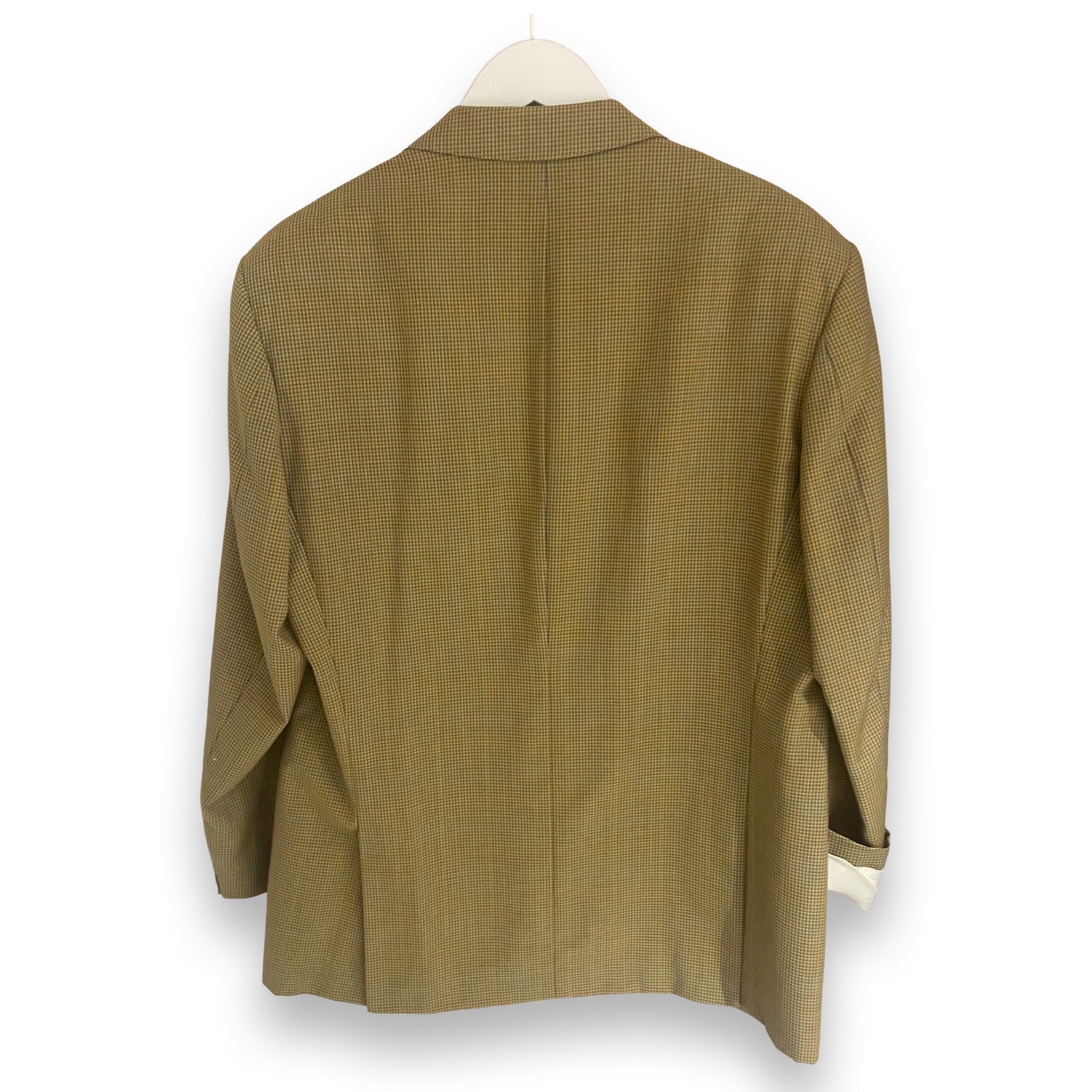 Khaki mini checked blazer by Yves Saint Laurent.