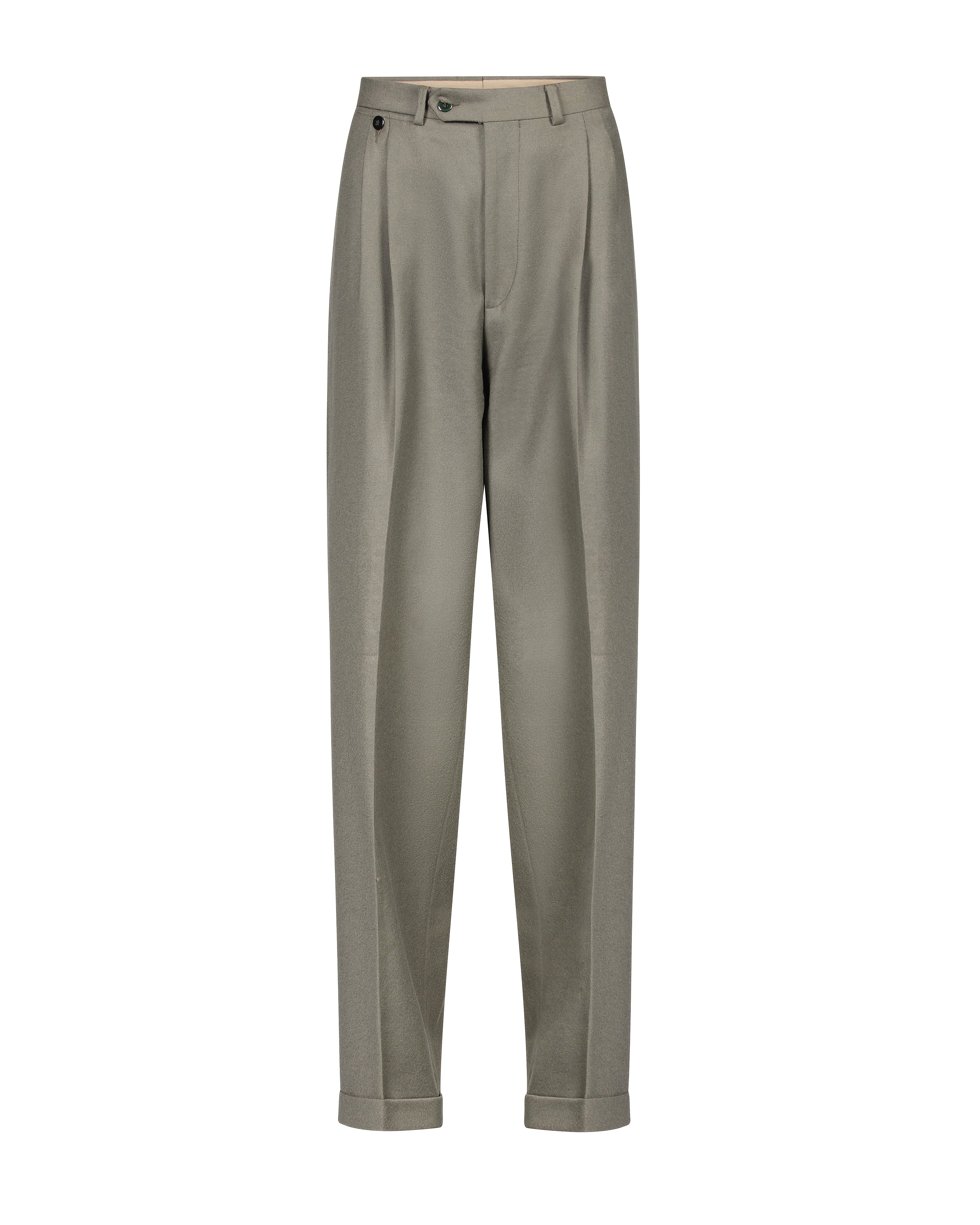 French grey pleated pantalon