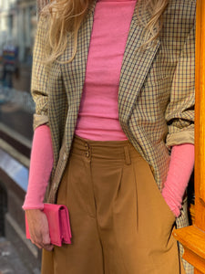 Candy pink turtleneck sweater by American VIntage.