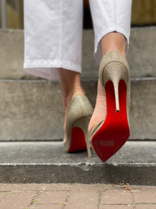 glitter heels by Christian Louboutin.