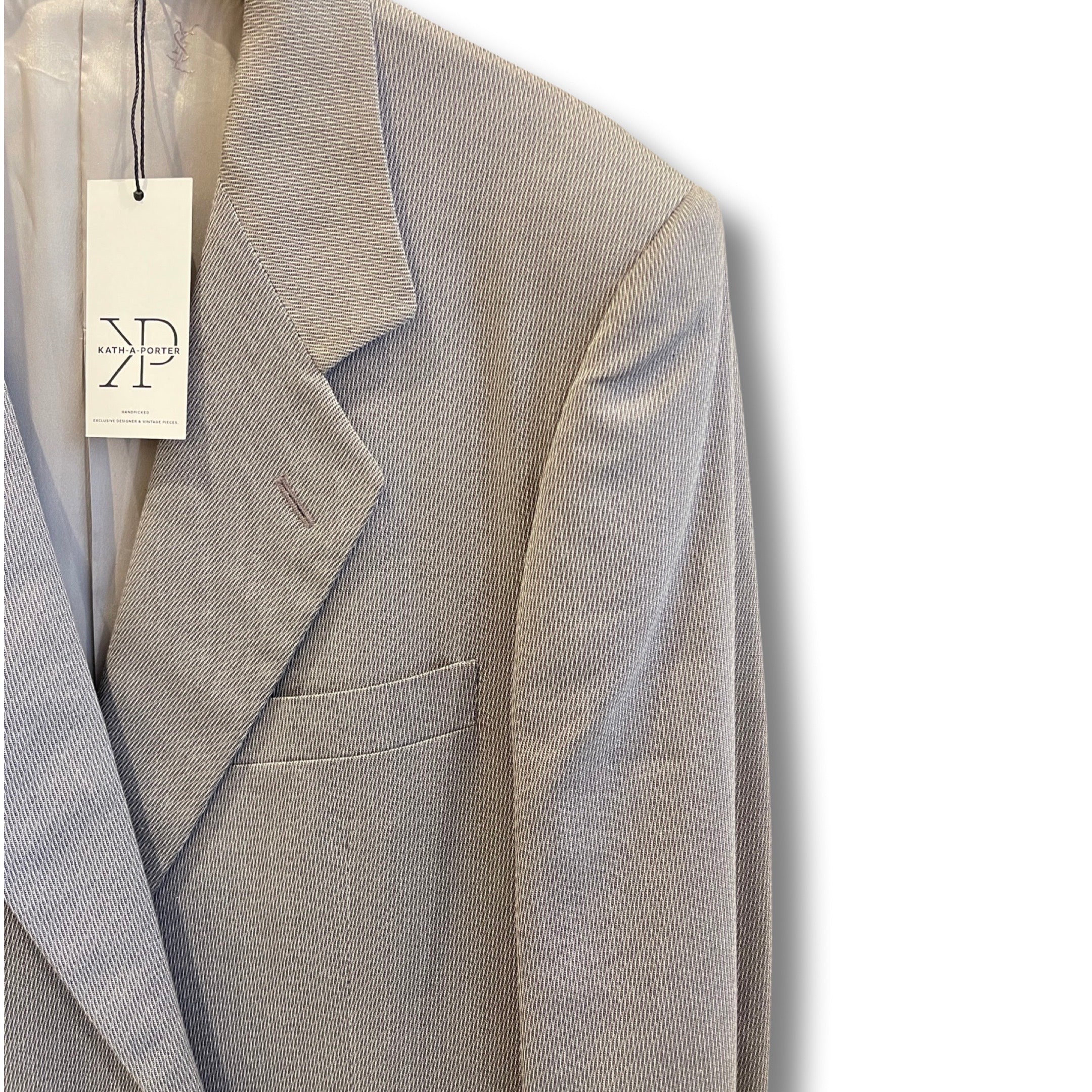 Light grey- blue cotton suit by YSL.