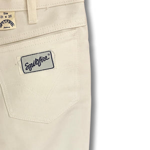 White flaired jeans by Spitfire.