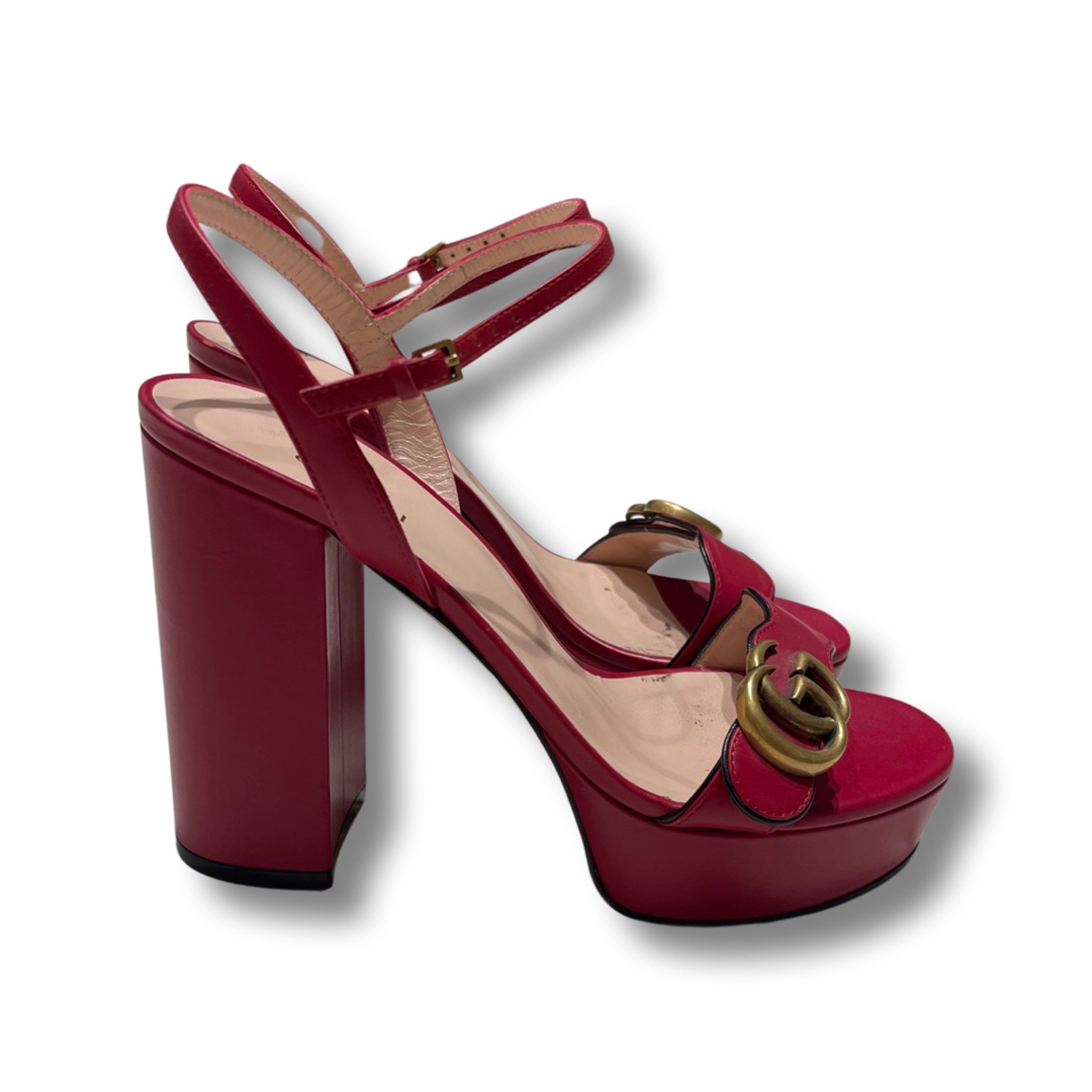 Gucci red marmont platform sandal. – kath-a-porter