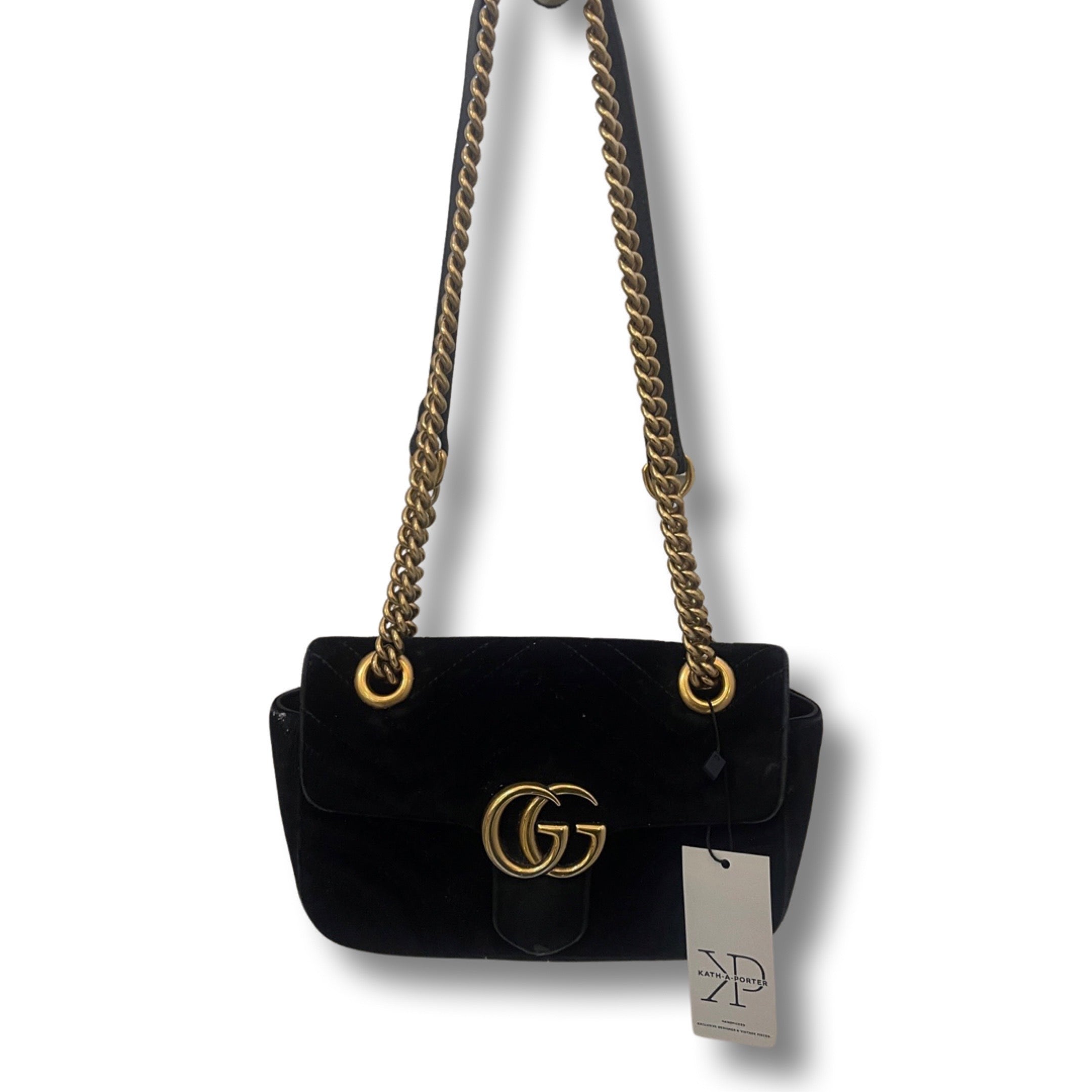 Gucci Marmont velvet handbag.