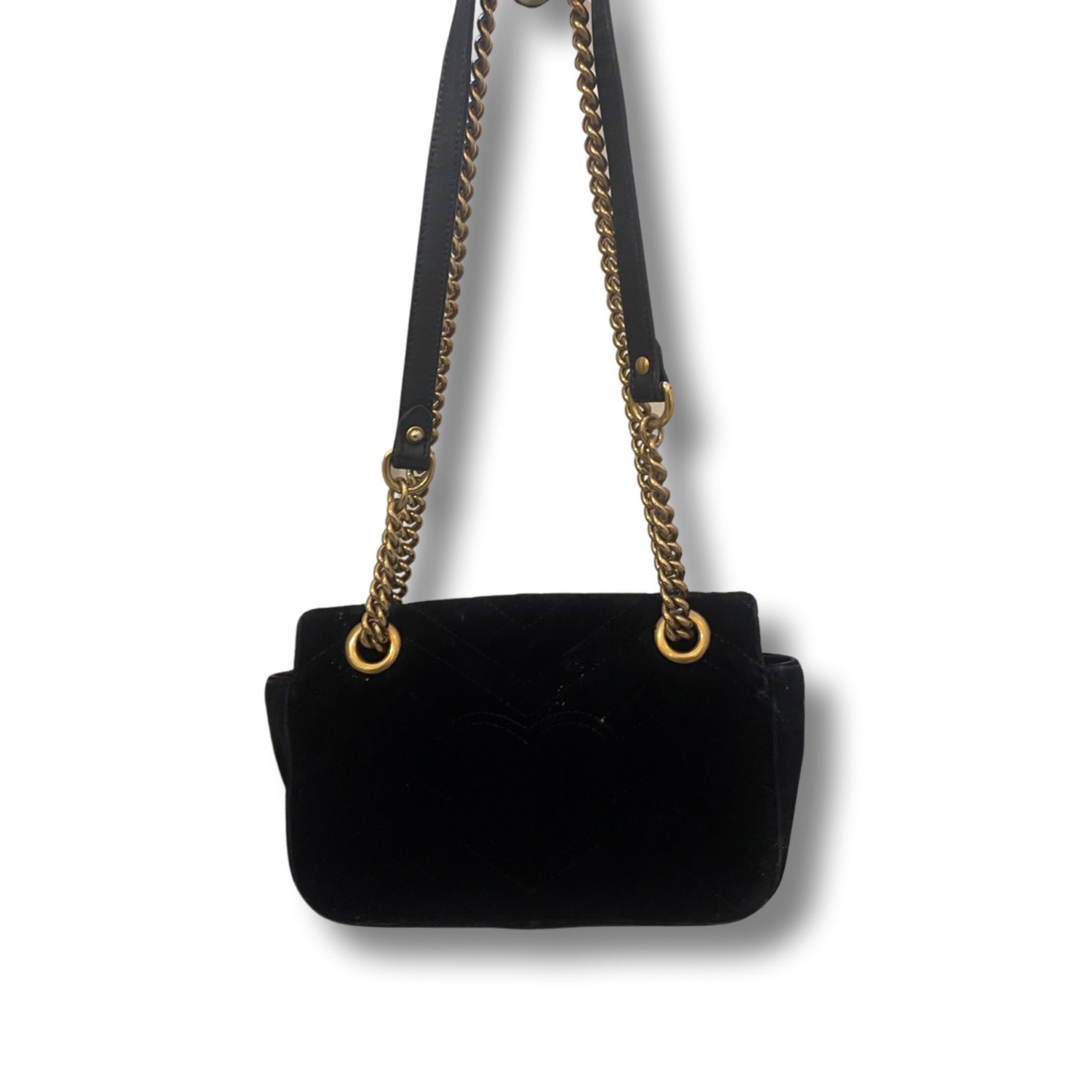 Gucci Marmont velvet handbag.