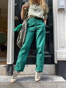 Teal re-worked workwear pant