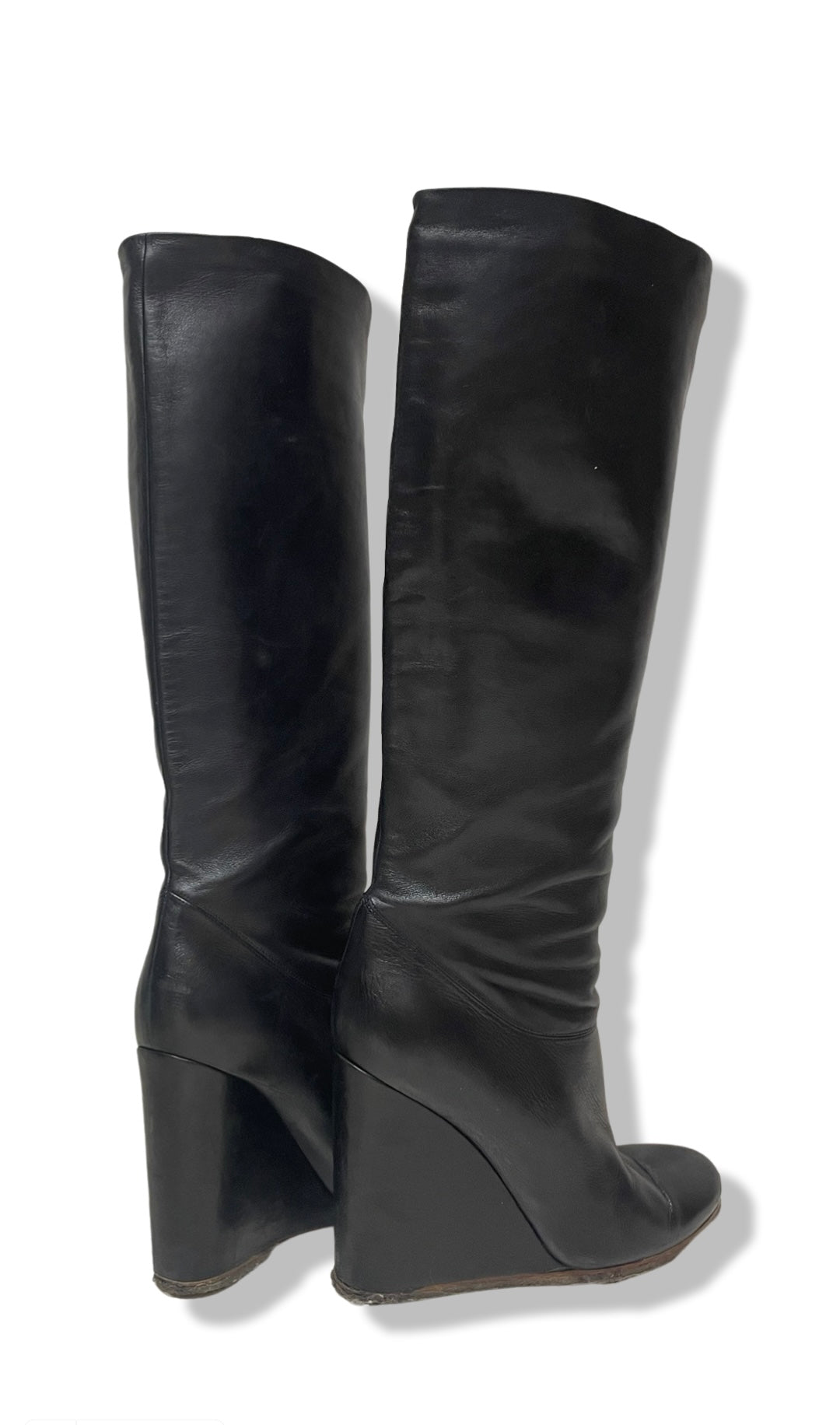 High leather boots by Lanvin.
