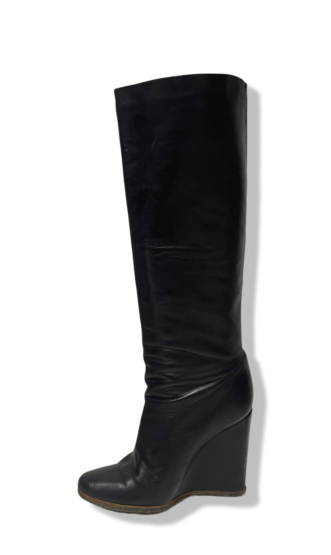 High leather boots by Lanvin.